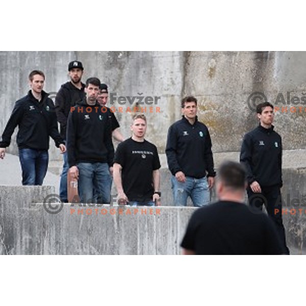 of Slovenia Ice Hockey team during press conference at Bled before departure to World Championships on April 17, 2018