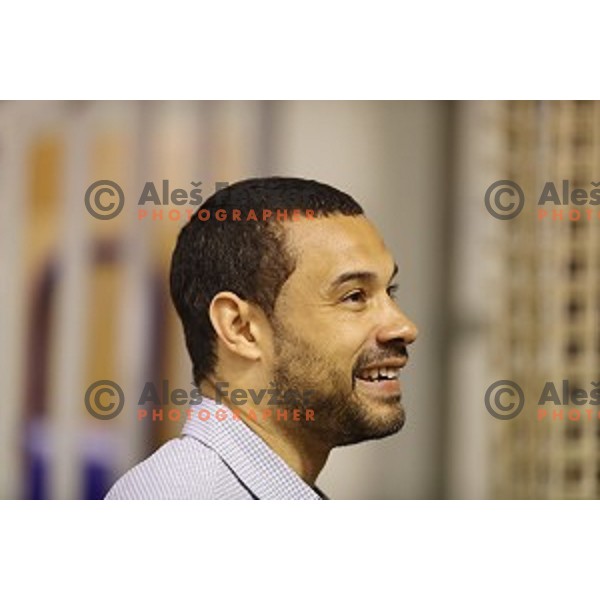 Trajan Langdon, ex CSKA player and NBA scout after Nova KBM league basketball match between Petrol Olimpija and Sentjur in Tivoli Hall, Ljubljana, Slovenia on April 18, 2018