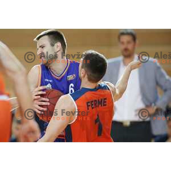 Matej Rojc in action during Nova KBM league basketball match between Sixt Primorska-Helios Suns in Arena Bonifika in Koper, Slovenia on April 21, 2018