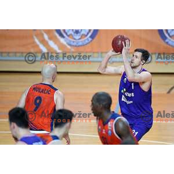 Blaz Mahkovic in action during Nova KBM league basketball match between Sixt Primorska-Helios Suns in Arena Bonifika in Koper, Slovenia on April 21, 2018