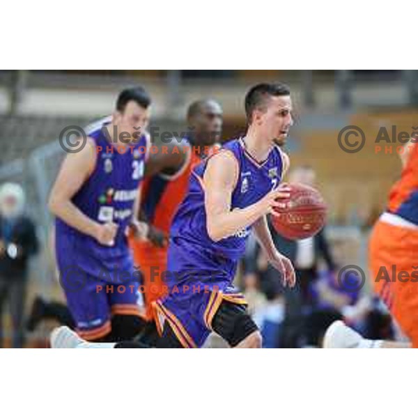 Jure Pelko in action during Nova KBM league basketball match between Sixt Primorska-Helios Suns in Arena Bonifika in Koper, Slovenia on April 21, 2018