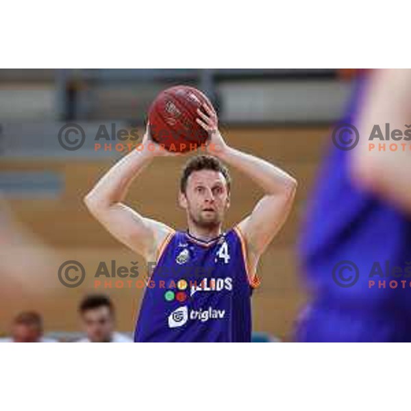 Jure Mocnik in action during Nova KBM league basketball match between Sixt Primorska-Helios Suns in Arena Bonifika in Koper, Slovenia on April 21, 2018