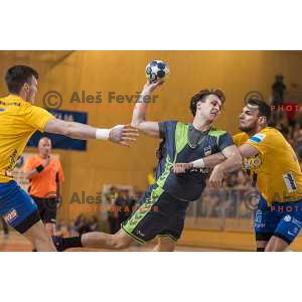 in action during Slovenian Cup Final match between Krka and Celje PL, in Ljutomer, on April 22, 2018