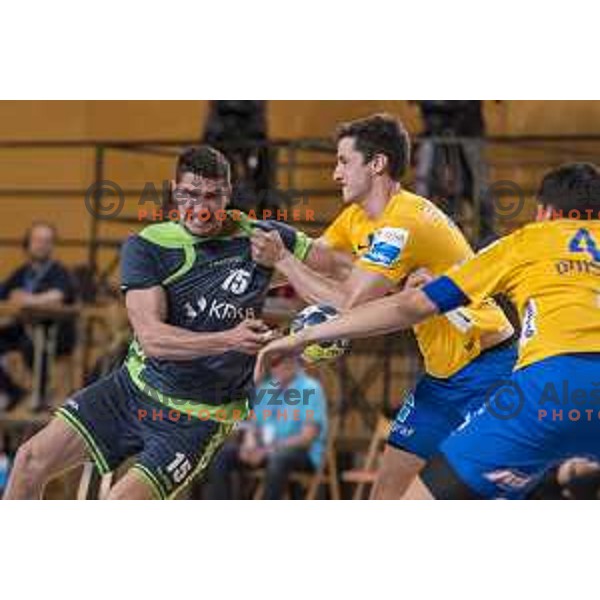 in action during Slovenian Cup Final match between Krka and Celje PL, in Ljutomer, on April 22, 2018