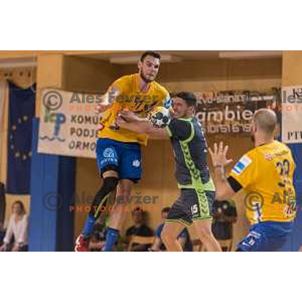 in action during Slovenian Cup Final match between Krka and Celje PL, in Ljutomer, on April 22, 2018