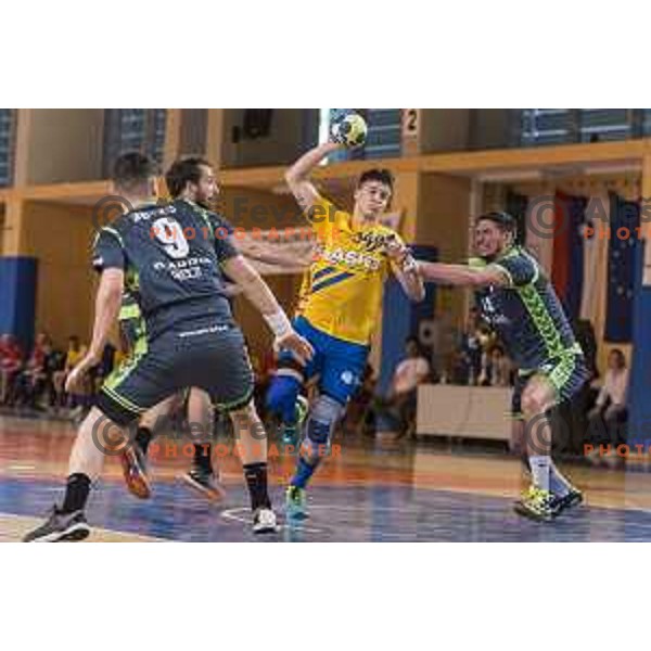 in action during Slovenian Cup Final match between Krka and Celje PL, in Ljutomer, on April 22, 2018