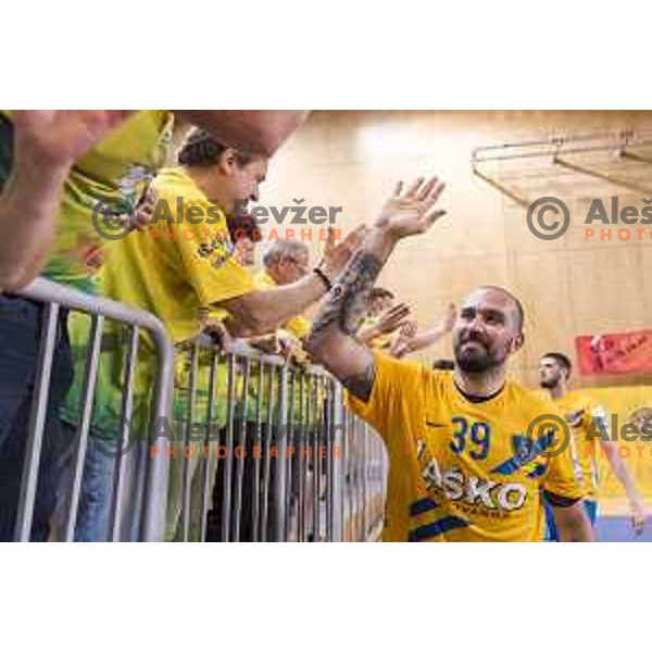 in action during Slovenian Cup Final match between Krka and Celje PL, in Ljutomer, on April 22, 2018