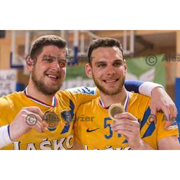 in action during Slovenian Cup Final match between Krka and Celje PL, in Ljutomer, on April 22, 2018
