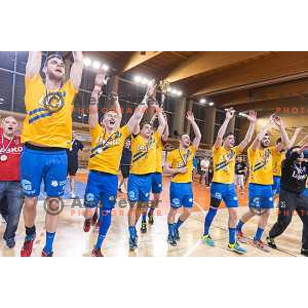 in action during Slovenian Cup Final match between Krka and Celje PL, in Ljutomer, on April 22, 2018