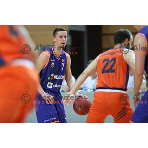 Jure Pelko in action during Nova KBM league basketball match between Sixt Primorska-Helios Suns in Arena Bonifika in Koper, Slovenia on April 21, 2018