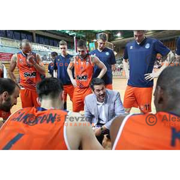 in action during Nova KBM league basketball match between Sixt Primorska-Helios Suns in Arena Bonifika in Koper, Slovenia on April 21, 2018