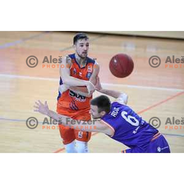 in action during Nova KBM league basketball match between Sixt Primorska-Helios Suns in Arena Bonifika in Koper, Slovenia on April 21, 2018