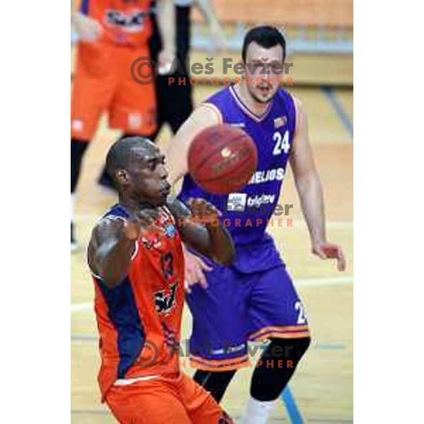 in action during Nova KBM league basketball match between Sixt Primorska-Helios Suns in Arena Bonifika in Koper, Slovenia on April 21, 2018