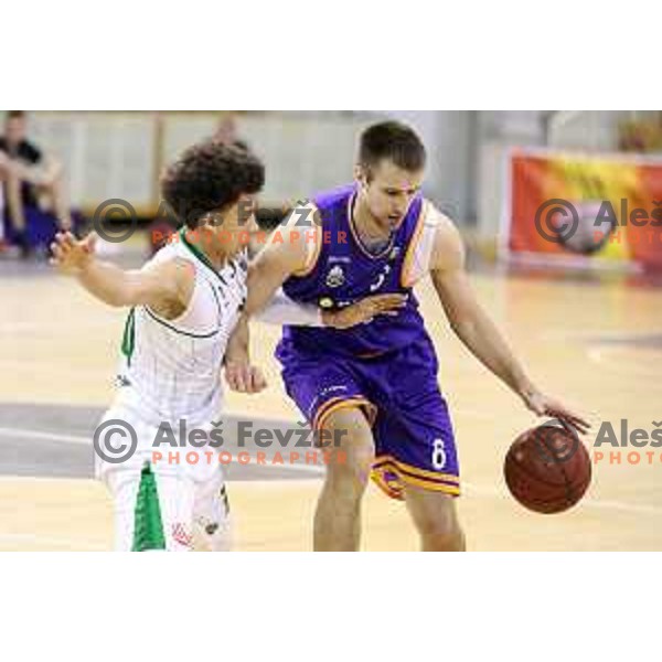 of Petrol Olimpija in action during Nova KBM league basketball match between Petrol Olimpija and Helios Suns in Tivoli Hall, Ljubljana on April 25, 2018