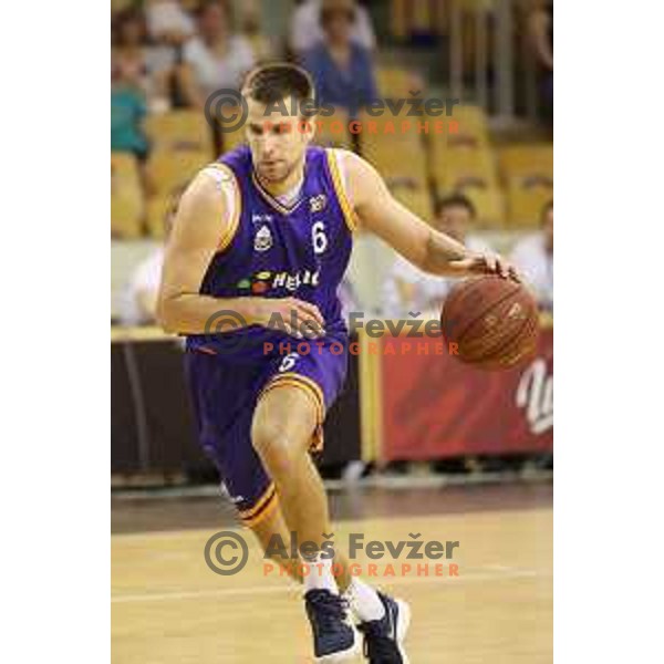 of Petrol Olimpija in action during Nova KBM league basketball match between Petrol Olimpija and Helios Suns in Tivoli Hall, Ljubljana on April 25, 2018