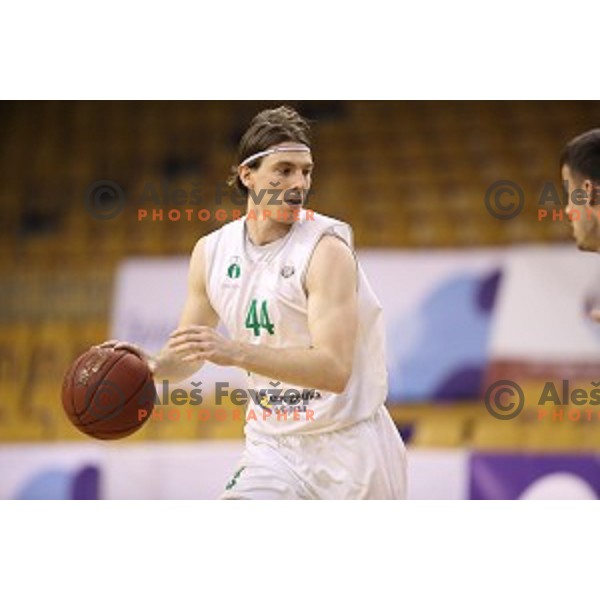 in action during Nova KBM league basketball match between Ilirija and Sixt Primorska in Tivoli Hall, Ljubljana, Slovenia on April 25, 2018