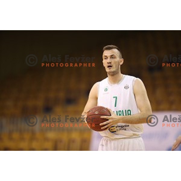 in action during Nova KBM league basketball match between Ilirija and Sixt Primorska in Tivoli Hall, Ljubljana, Slovenia on April 25, 2018