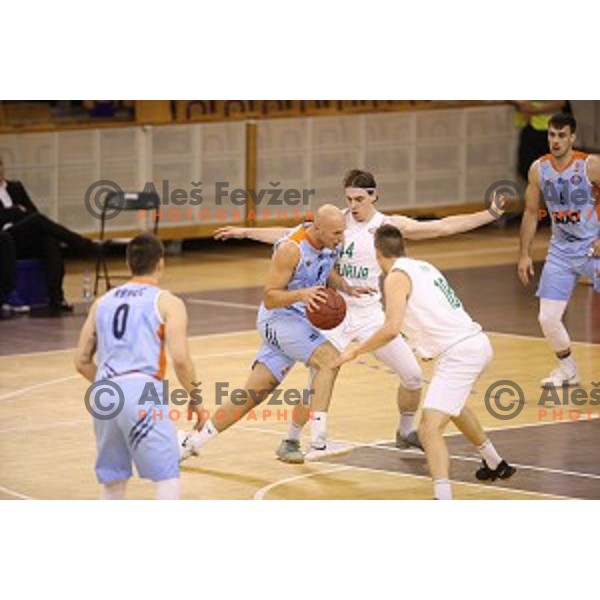 in action during Nova KBM league basketball match between Ilirija and Sixt Primorska in Tivoli Hall, Ljubljana, Slovenia on April 25, 2018