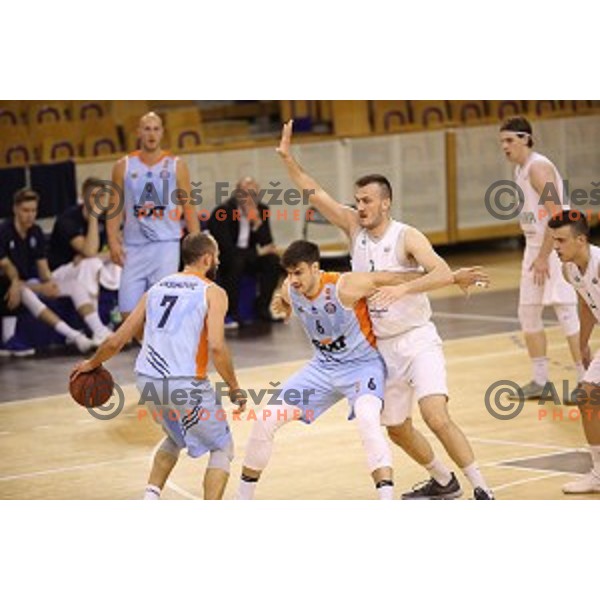 in action during Nova KBM league basketball match between Ilirija and Sixt Primorska in Tivoli Hall, Ljubljana, Slovenia on April 25, 2018
