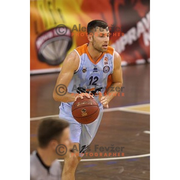 in action during Nova KBM league basketball match between Ilirija and Sixt Primorska in Tivoli Hall, Ljubljana, Slovenia on April 25, 2018
