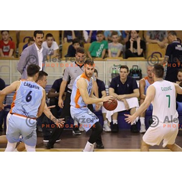 in action during Nova KBM league basketball match between Ilirija and Sixt Primorska in Tivoli Hall, Ljubljana, Slovenia on April 25, 2018
