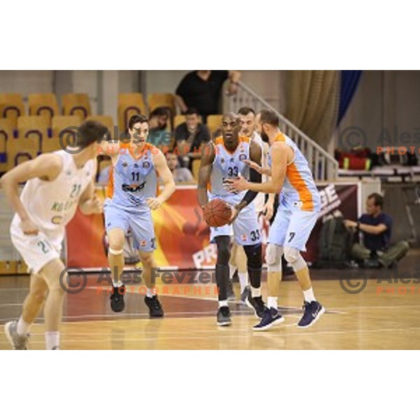 in action during Nova KBM league basketball match between Ilirija and Sixt Primorska in Tivoli Hall, Ljubljana, Slovenia on April 25, 2018