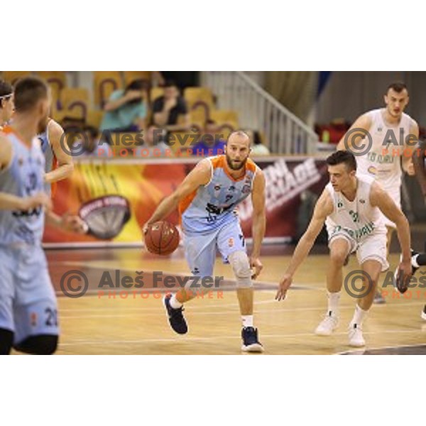 in action during Nova KBM league basketball match between Ilirija and Sixt Primorska in Tivoli Hall, Ljubljana, Slovenia on April 25, 2018