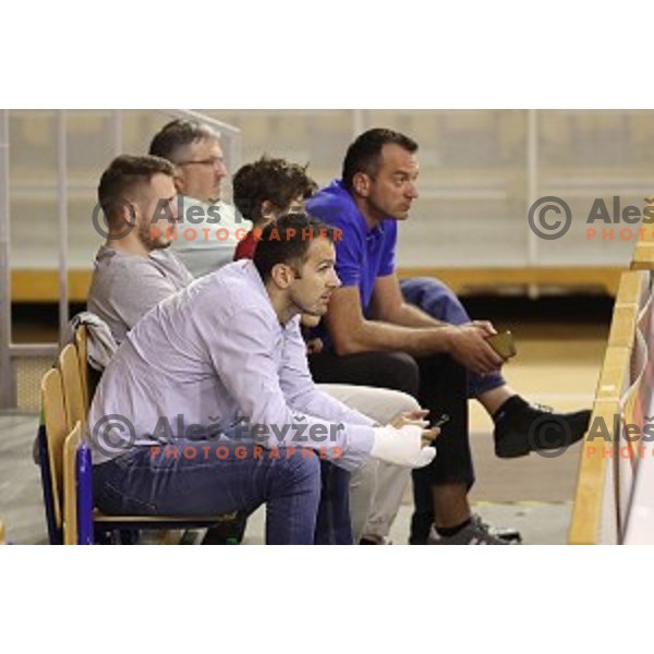 in action during Nova KBM league basketball match between Ilirija and Sixt Primorska in Tivoli Hall, Ljubljana, Slovenia on April 25, 2018
