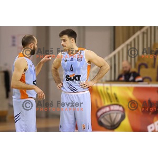 in action during Nova KBM league basketball match between Ilirija and Sixt Primorska in Tivoli Hall, Ljubljana, Slovenia on April 25, 2018