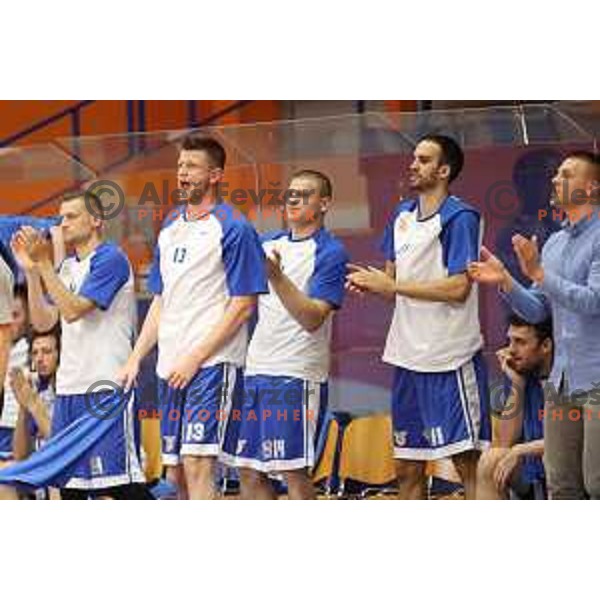 of Helios Suns in action during Nova KBM league basketball match between Helios Suns and Rogaska in Domzale Sports Hall, Slovenia on April 28, 2018