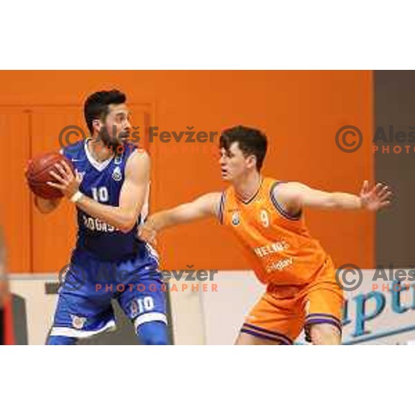 of Helios Suns in action during Nova KBM league basketball match between Helios Suns and Rogaska in Domzale Sports Hall, Slovenia on April 28, 2018