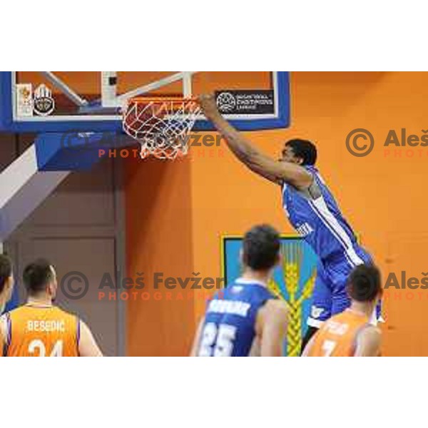 of Helios Suns in action during Nova KBM league basketball match between Helios Suns and Rogaska in Domzale Sports Hall, Slovenia on April 28, 2018