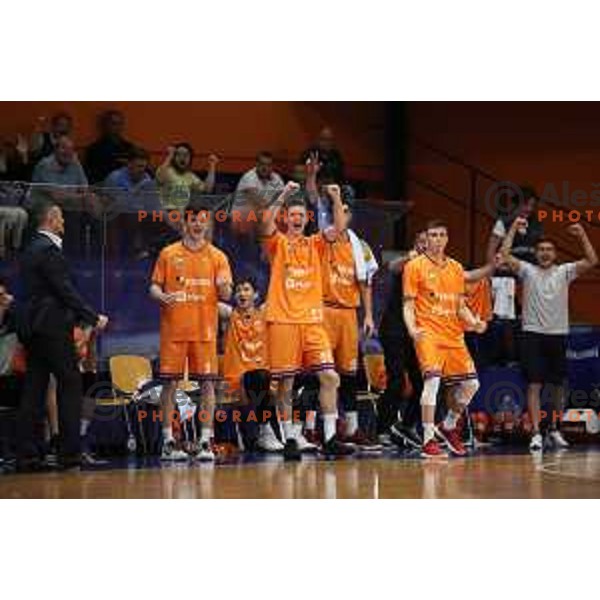 of Helios Suns in action during Nova KBM league basketball match between Helios Suns and Rogaska in Domzale Sports Hall, Slovenia on April 28, 2018