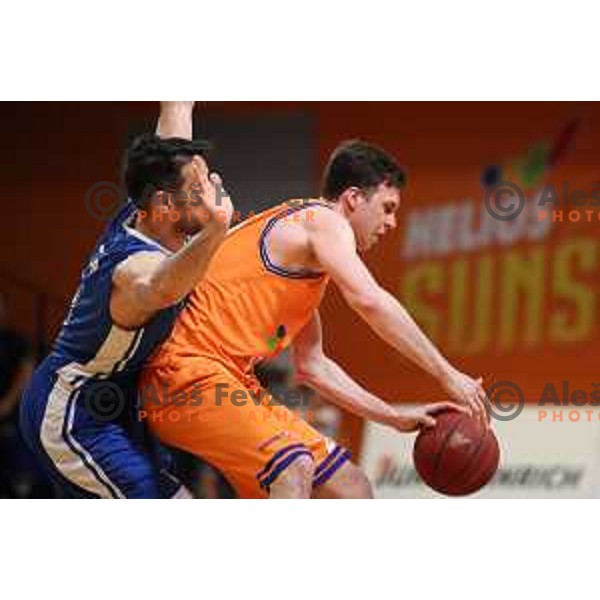 of Helios Suns in action during Nova KBM league basketball match between Helios Suns and Rogaska in Domzale Sports Hall, Slovenia on April 28, 2018