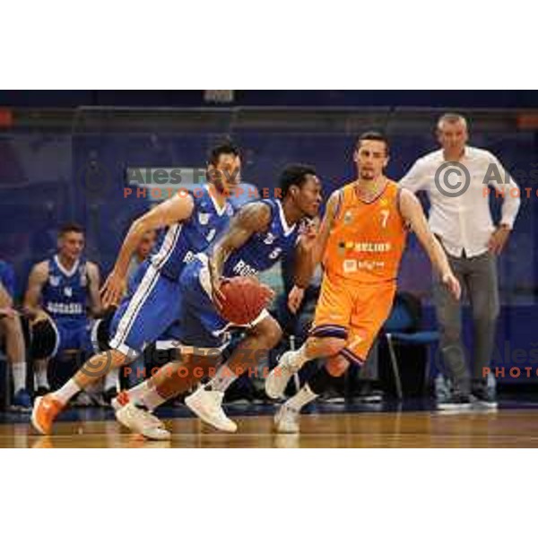 of Helios Suns in action during Nova KBM league basketball match between Helios Suns and Rogaska in Domzale Sports Hall, Slovenia on April 28, 2018