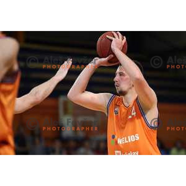 of Helios Suns in action during Nova KBM league basketball match between Helios Suns and Rogaska in Domzale Sports Hall, Slovenia on April 28, 2018