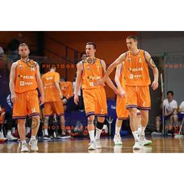 Jaka Brodnik of Helios Suns in action during Nova KBM league basketball match between Helios Suns and Rogaska in Domzale Sports Hall, Slovenia on April 28, 2018