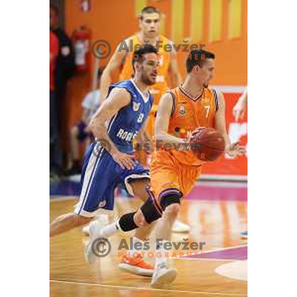 of Helios Suns in action during Nova KBM league basketball match between Helios Suns and Rogaska in Domzale Sports Hall, Slovenia on April 28, 2018