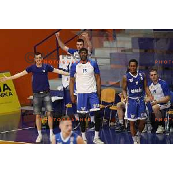 of Helios Suns in action during Nova KBM league basketball match between Helios Suns and Rogaska in Domzale Sports Hall, Slovenia on April 28, 2018