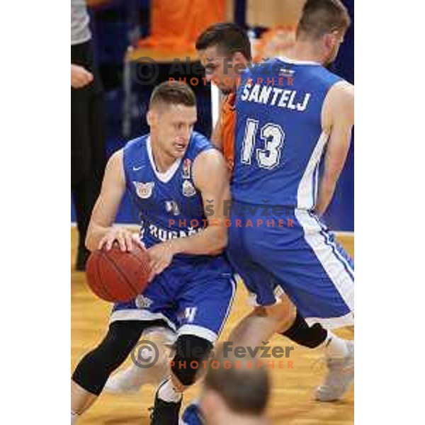 of Helios Suns in action during Nova KBM league basketball match between Helios Suns and Rogaska in Domzale Sports Hall, Slovenia on April 28, 2018