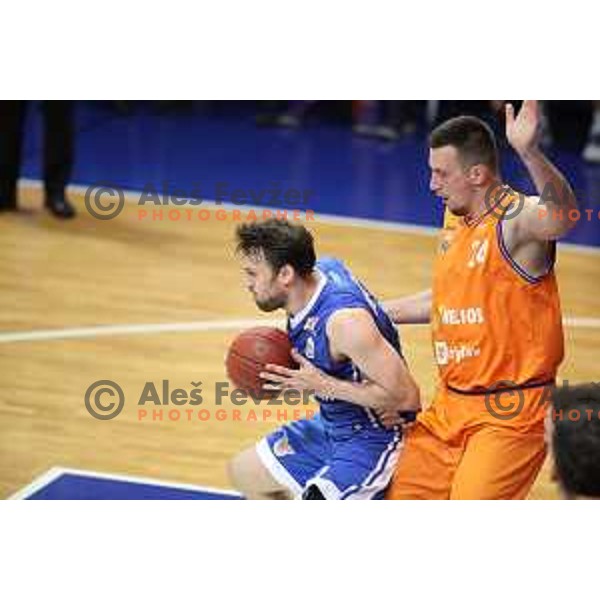 of Helios Suns in action during Nova KBM league basketball match between Helios Suns and Rogaska in Domzale Sports Hall, Slovenia on April 28, 2018