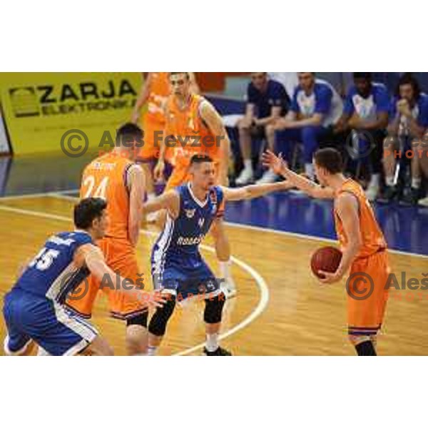 of Helios Suns in action during Nova KBM league basketball match between Helios Suns and Rogaska in Domzale Sports Hall, Slovenia on April 28, 2018