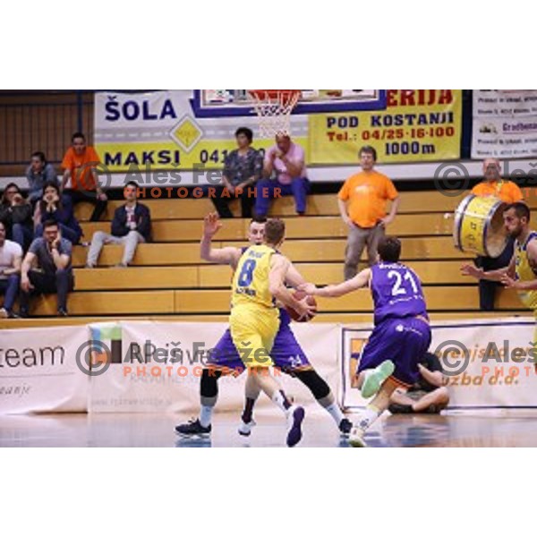 of Sencur GGD in action during Nova KBM league basketball match between Sencur GGD and Helios Suns in Sencur Sports Hall, Slovenia on April 30, 2018