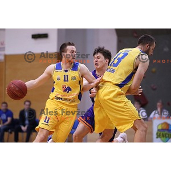 of Sencur GGD in action during Nova KBM league basketball match between Sencur GGD and Helios Suns in Sencur Sports Hall, Slovenia on April 30, 2018