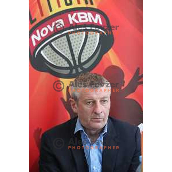 Damjan Novakovic at press conference before semi-final of Nova KBM league in Ljubljana, Slovenia on May 8, 2018