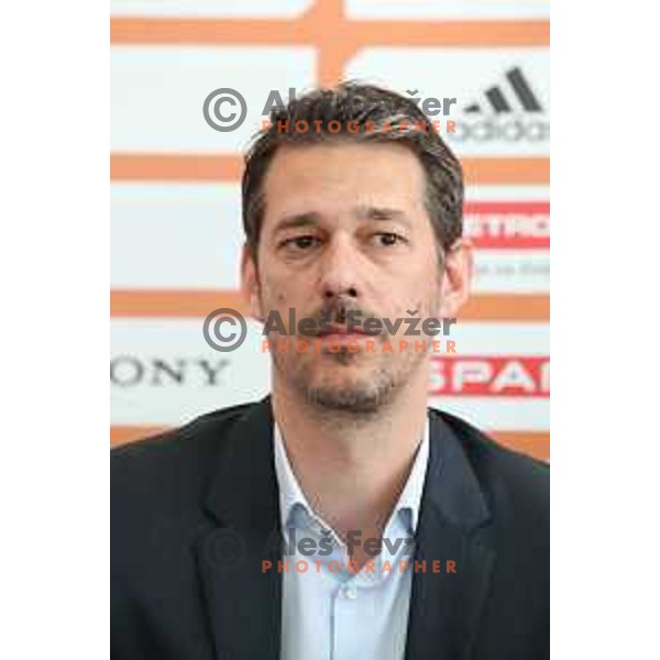 Jurica Golemac at press conference before semi-final of Nova KBM league in Ljubljana, Slovenia on May 8, 2018