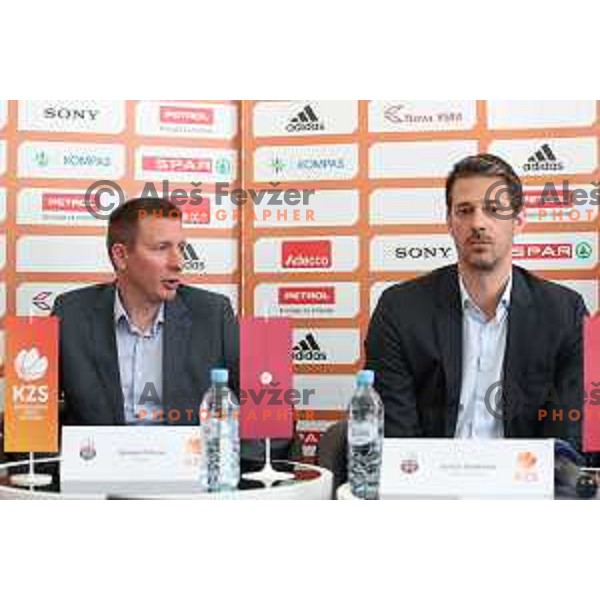 Simon Petrov at press conference before semi-final of Nova KBM league in Ljubljana, Slovenia on May 8, 2018