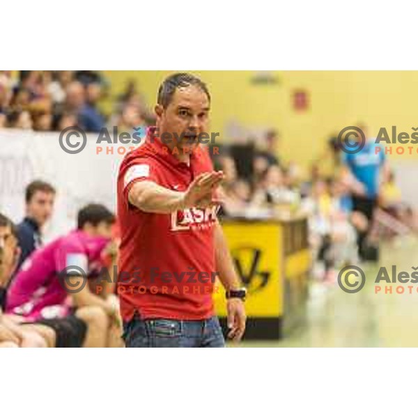 Celje’s head coach Branko Tamse in action during 1 NLB Leasing League match between Gorenje and Celje PL, in Velenje, on May 9, 2018 
