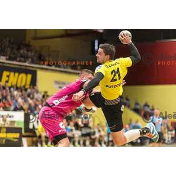 Gorenje’s Gregor Potocnik (21) in action during 1 NLB Leasing League match between Gorenje and Celje PL, in Velenje, on May 9, 2018 