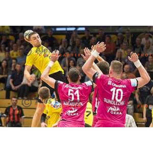 Gorenje’s Nejc Cehte (3) in action during 1 NLB Leasing League match between Gorenje and Celje PL, in Velenje, on May 9, 2018 